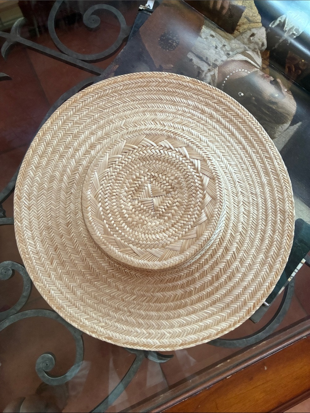Janessa Leone Natural Straw Woven Decorative Tray